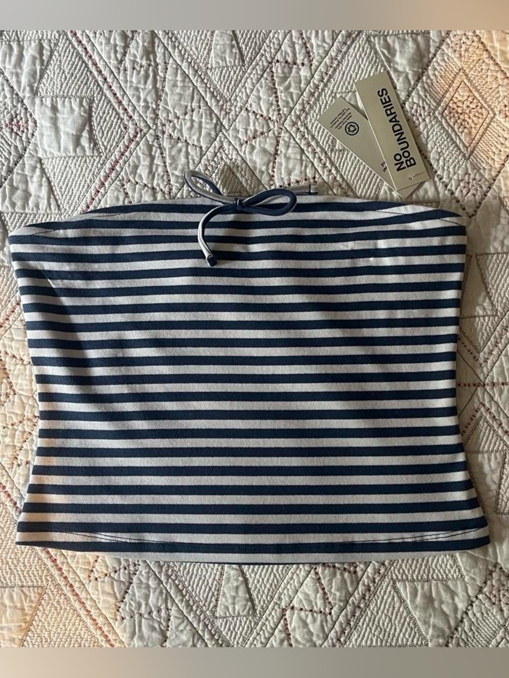 NWT Navy & white stripped tube top